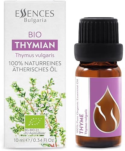 Miniatura 2 de Essences Bulgaria Aceite esencial de tomillo orgánico de 13 fl oz, 0.3 fl oz, Thymus vulgaris, 100% puro y natural, sin diluir, grado terapéutico,