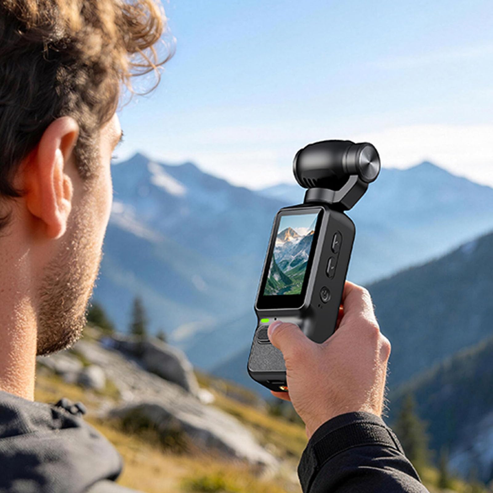 Asixxsix Fotocamera per Vlogging 4K con Obiettivo Rotante (BLACK) | Schermo da 1,97 Pollici, Batteria da 1800 MAh, Motion Time Lapse, Zoom Digitale 4x, Luce di Riempimento LED a Bassa