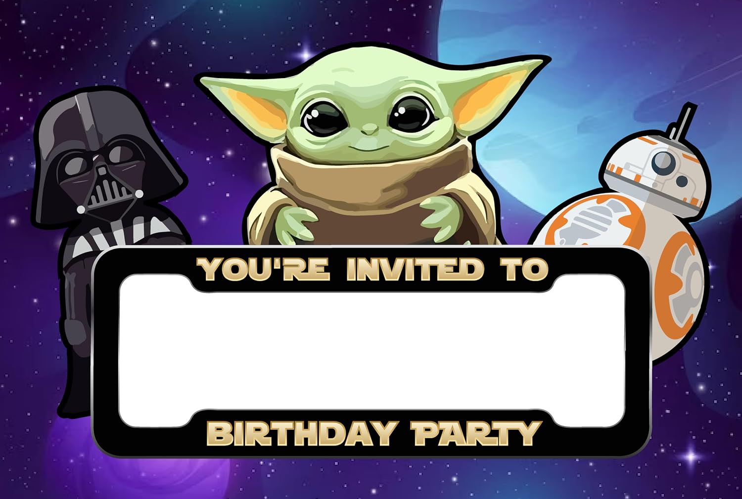 Set of 20 Wise Green Alien-Themed Happy Birthday Invitation Cards & Envelopes – Lightweight (240g), Postcard Style Invites for the Perfect Party Pack