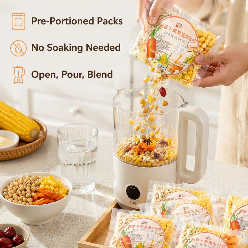 Paquete De Jugo Maíz Fresco 7 Sabores, 80 G X 35 Bolsas, Kit For Licuadora Y Máquina For Hacer Leche Soja, Mezcla Fácil Gachas For El Desayuno, Sin Remojo, Suministro Familiar