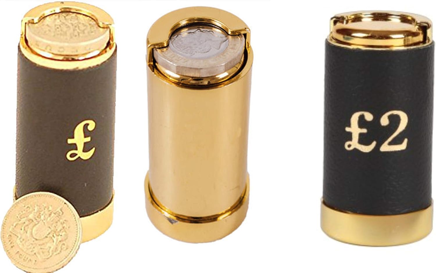 Gimbles® Gold £1 / £2 Coin Tube Cash Dispenser Pocket Taxi Up to 15