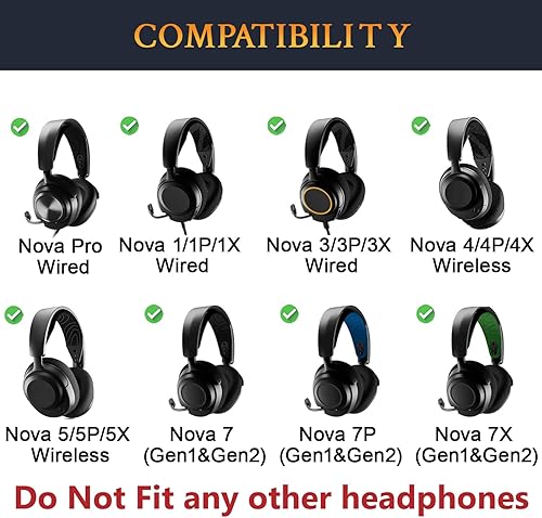 Miniatura 3 de SOULWIT Almohadillas de repuesto de gel refrigerante para auriculares Steelseries Arctis Nova Pro Wired, Nova rojo (Red Storm),Negro -,Violeta