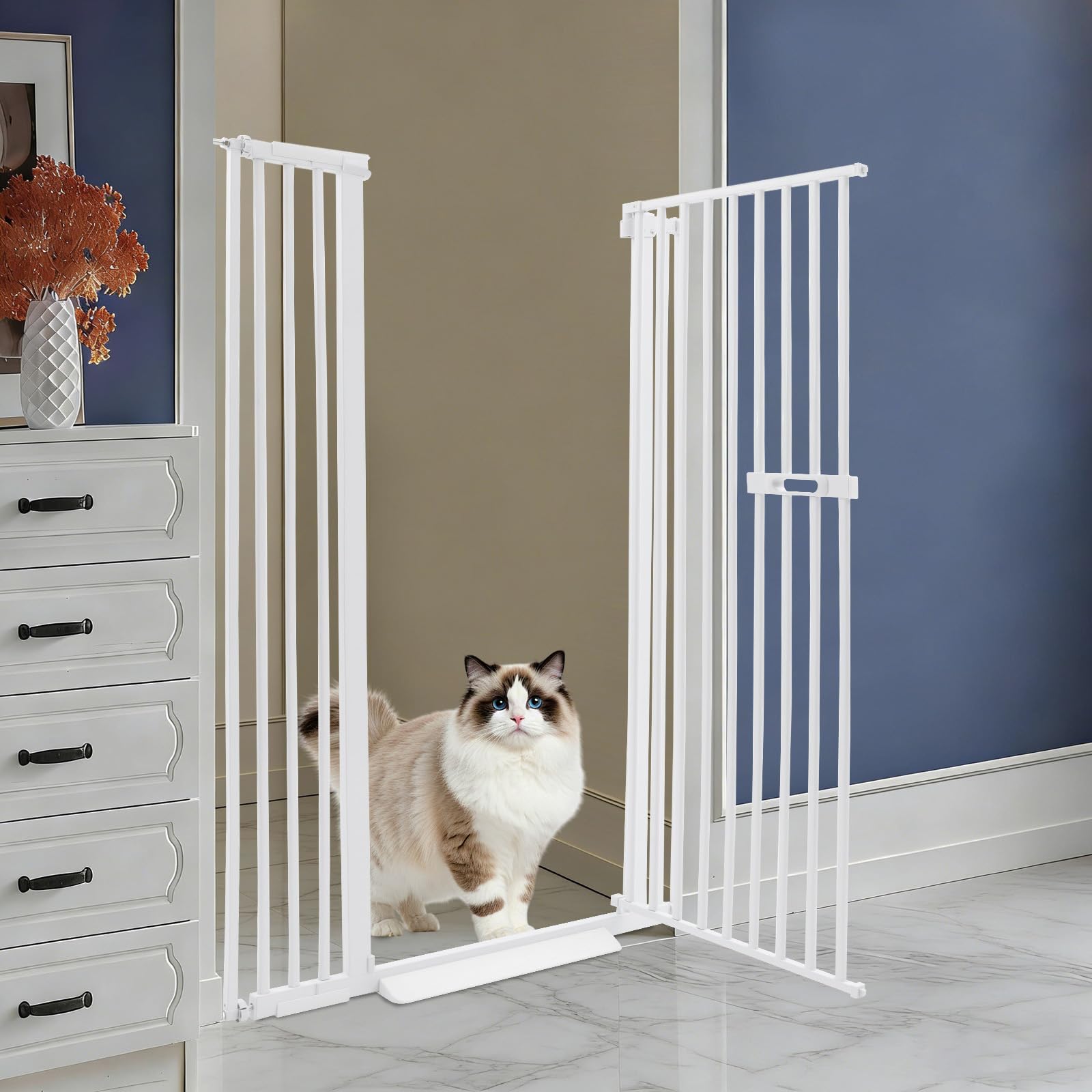 Griglia di sicurezza per porta, senza foratura, regolabile, larga (86-95 cm), per cani e gatti, altezza 150 cm, con chiusura automatica, per scale