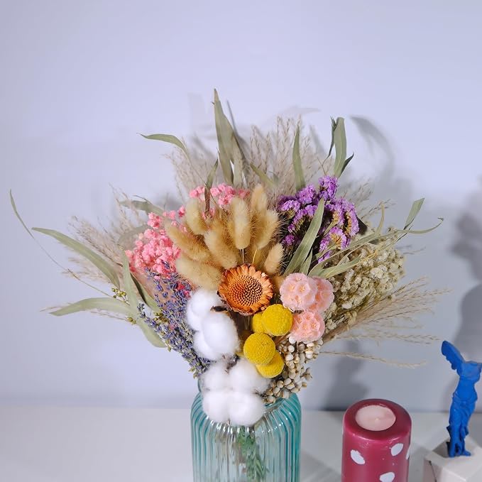 12 Kinds Natural Dried Flower Set, Bulk Dried Flowers for Vase,Mini Dried Flower Bouquets,Dried Flowers with Stems for DIY Crafts, Vase Decor,Home/Wedding/Birthday Decor(8.7-13.8in Flexible Stems) miniatura 3