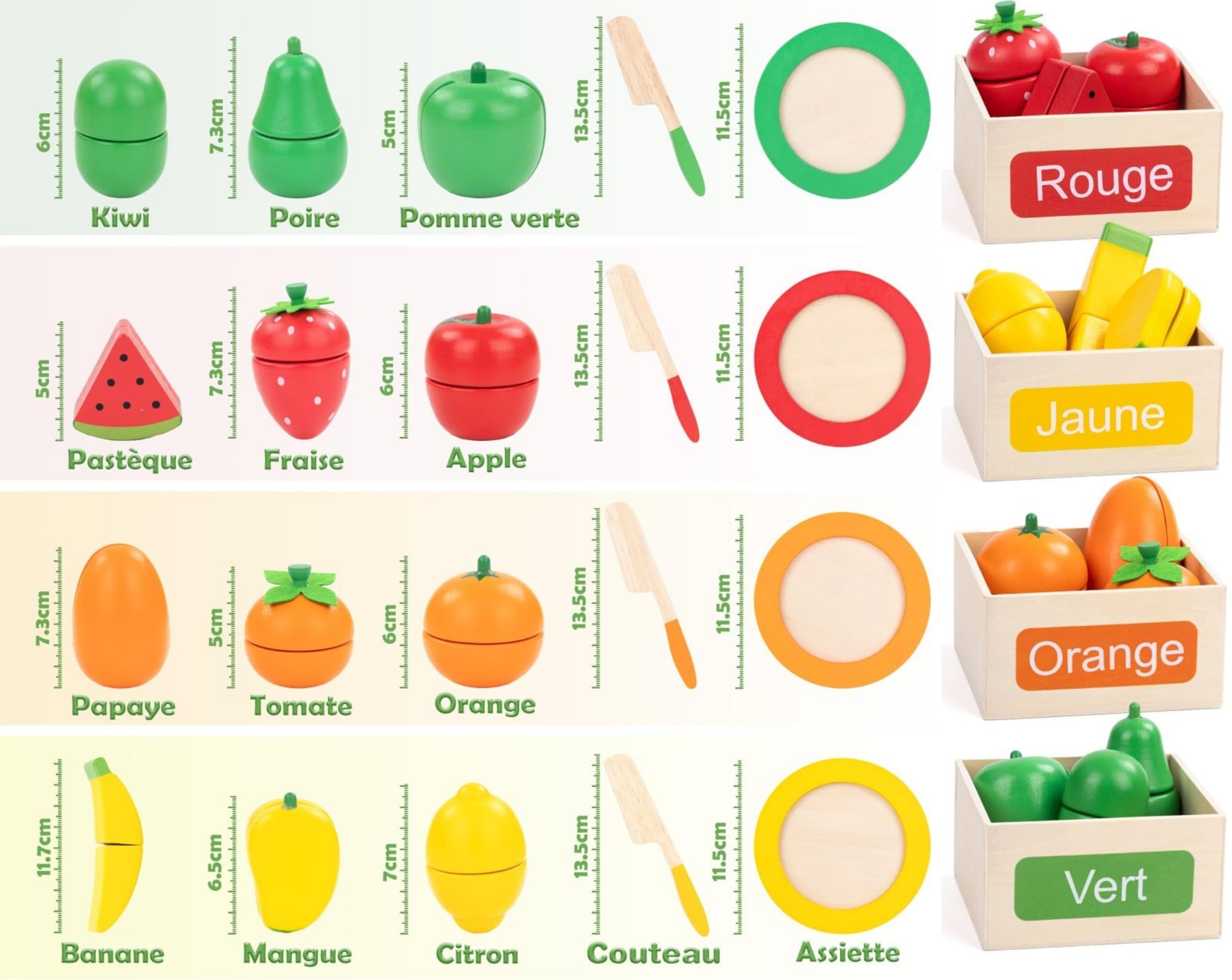 Montessori 2 Ans, Dinette en Bois Enfant, Accessoire Cuisine, 24 piéces, Jouet Enfant 3 Ans, Jeux d’éveil Enfant 2 à 5 Ans, Cadeau Enfant 2 Ans
