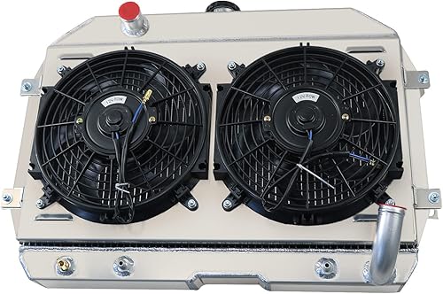 Miniatura 3 de Radiador para 1970-1974 Datsun 240Z 260Z 2.4L 2.6L L6 Gas, radiador de aluminio completo de 3 filas + 2 ventiladores de 10 pulgadas + cubierta + kit