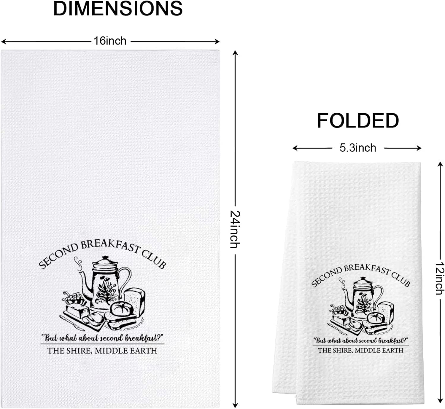 TSOTMO Movie Inspired Kitchen Decor But What About Second Breakfast Club Kitchen Towel Dish Towel Tea Towel (Second Breakfast Towel) - Image 2