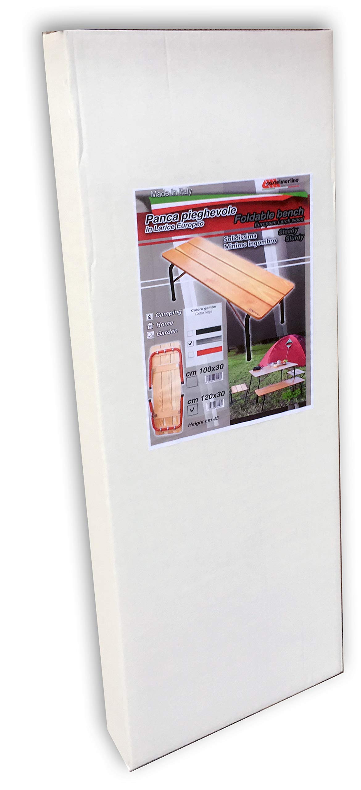 Castelmerlino Banco plegable 120x30 cm, h 42 cm