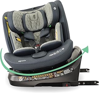My Babiie i-Size 360� Spin Baby Car Seat "� Top Tether, ISOFIX, Birth to 12yrs (40-150cm), R129, ERF, Group 0+/1/2/3, Rotating 360 Swivel, MBCSSPINTT - Slate Blue