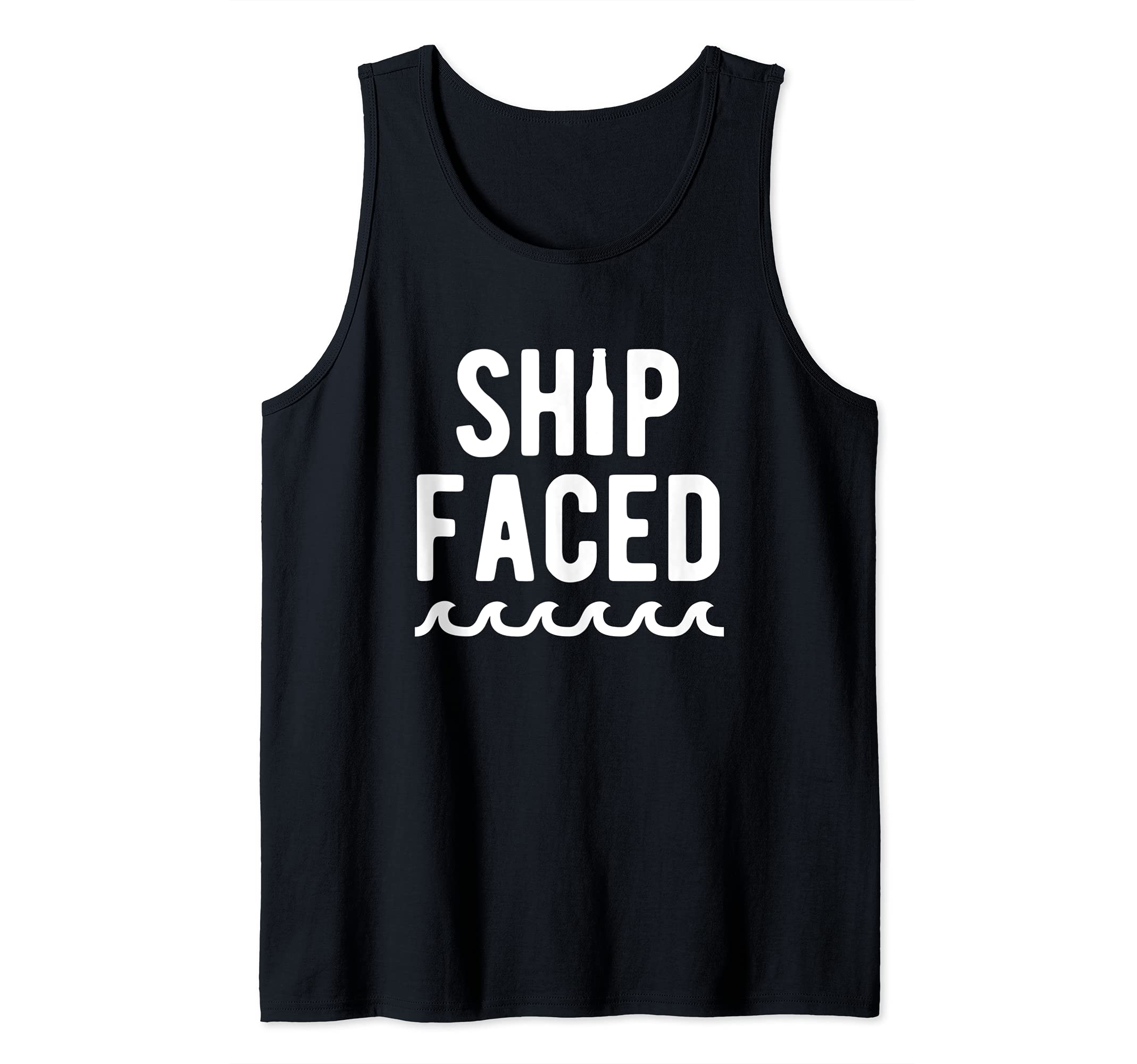 Ship Faced funny cruise ship drinking Tank Top, Black