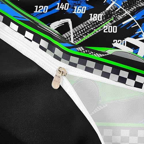 Vista 59 de Feelyou Juego de ropa de cama de coche de carreras y avión en blanco y negro – Funda de edredón y funda de edredón para niños y adolescentes