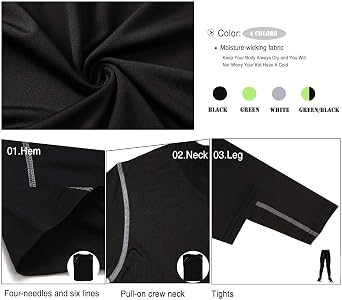Boys Thermal Underwear Set Long John Skin Base Layer Tops | Moisture Wicking