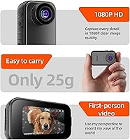 Vista 8 de Mini cámara corporal, cámara de acción para el pulgar, tamaño pequeño, montaje en cualquier lugar tamaño pulgar tamaño manos libres cámara POV