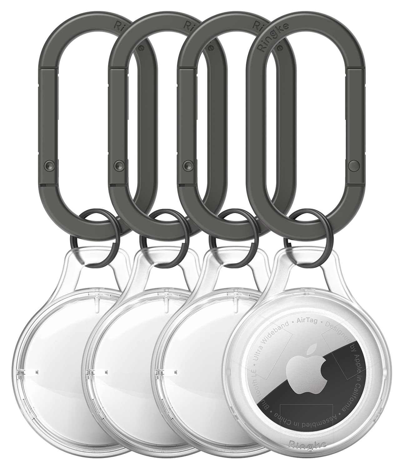 Custodia Spigen Rugged Armor con Moschettone per Apple AirTag - Nera