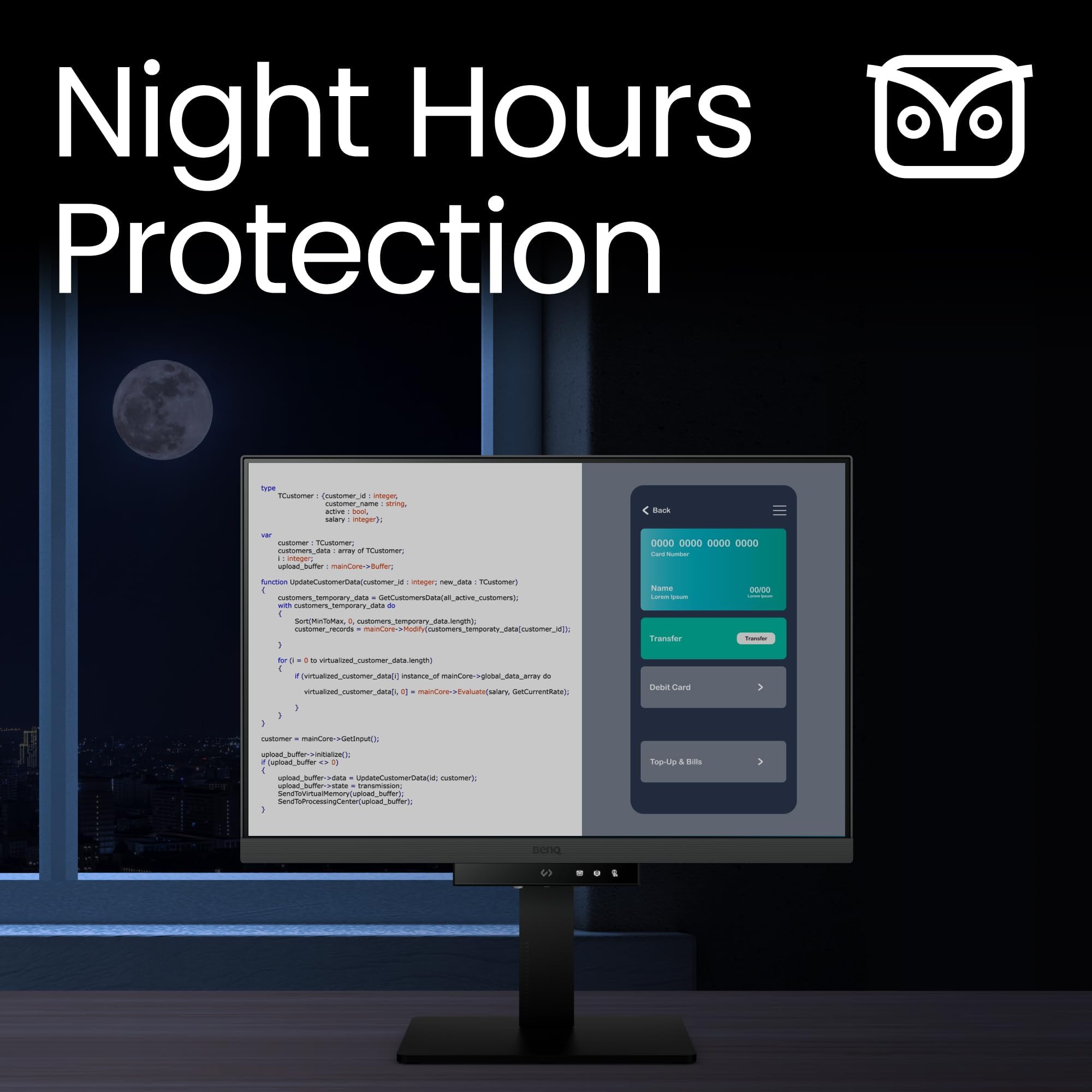 BenQ RD240Q 24" WQXGA Programming Monitor 90W USB Type-C Advanced Coding Mode Coding Hot Key Ergonomic Design 16:10 Special Ratio Circadian Mode Eye Care Technology Eco Design