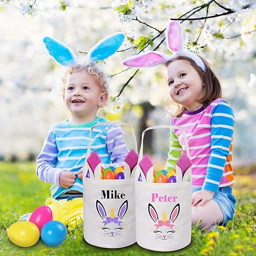 Miniatura 9 de Personalized Easter Basket, Jocidea Customized Easter Baskets Personalized Easter Gifts for Kids Easter Basket Toys for Girls Easter Toys - Easter