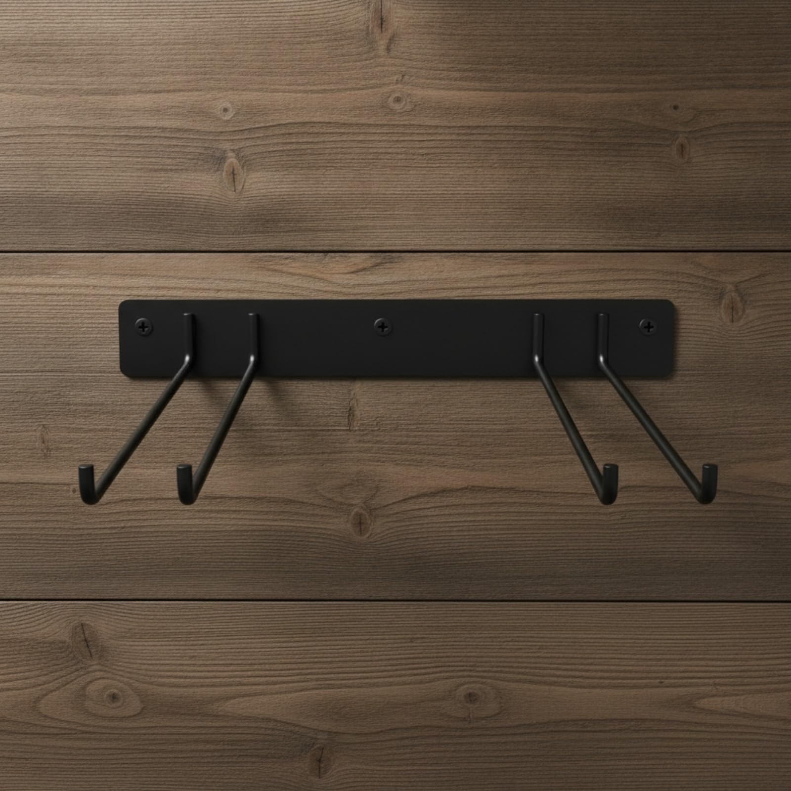 2 Piezas Organizador Herramientas Acero Sólido Negro Impermeable Rack Acero con Brazos y Ganchos Prefabricado para Cobertizo