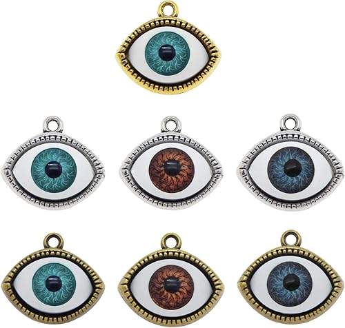 Julie Wang - 35 colgantes de ojo malvado para hacer joyas, collares, pulseras, pendientes, bricolaje