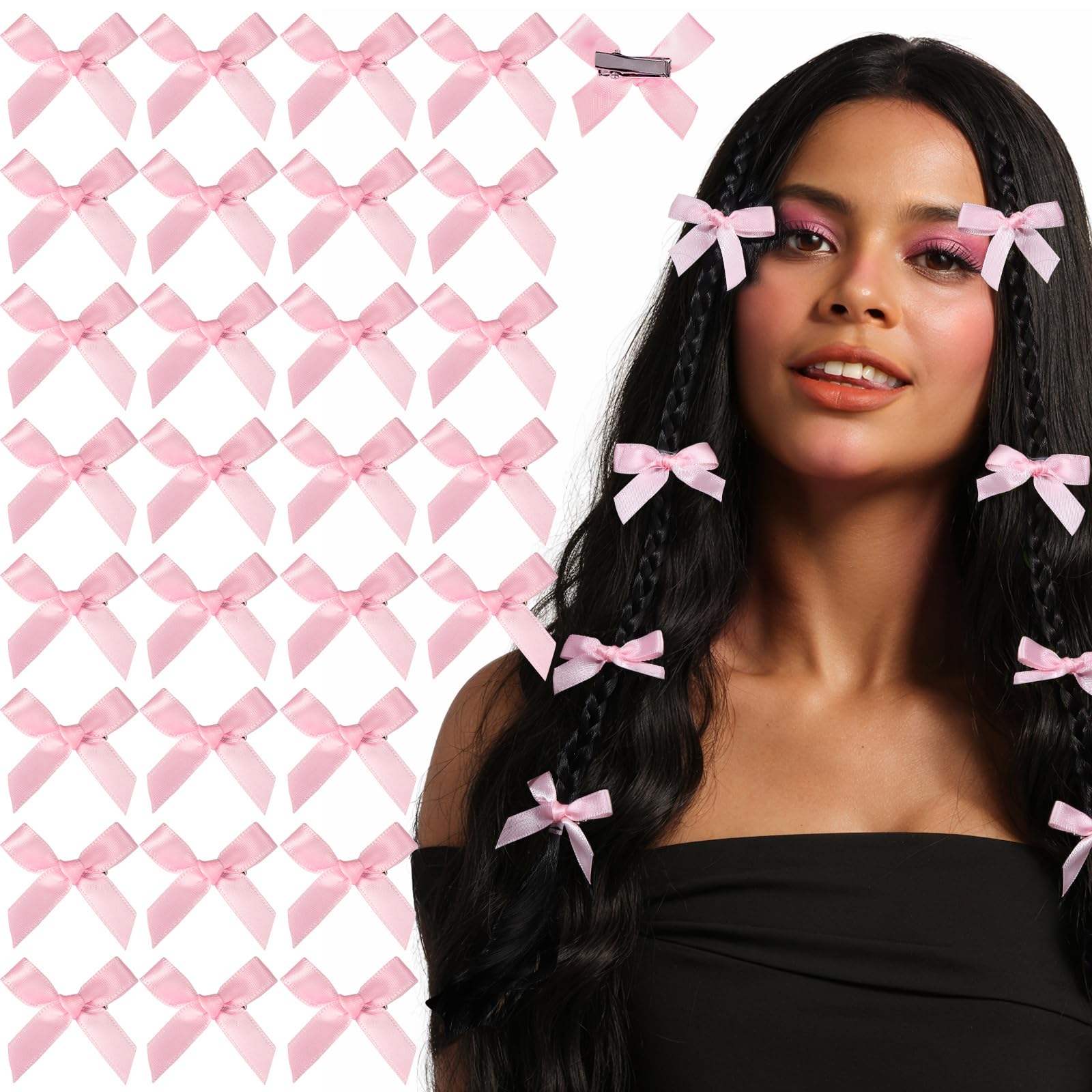 Teenitor 30pcs Pink Hair Bow Pink