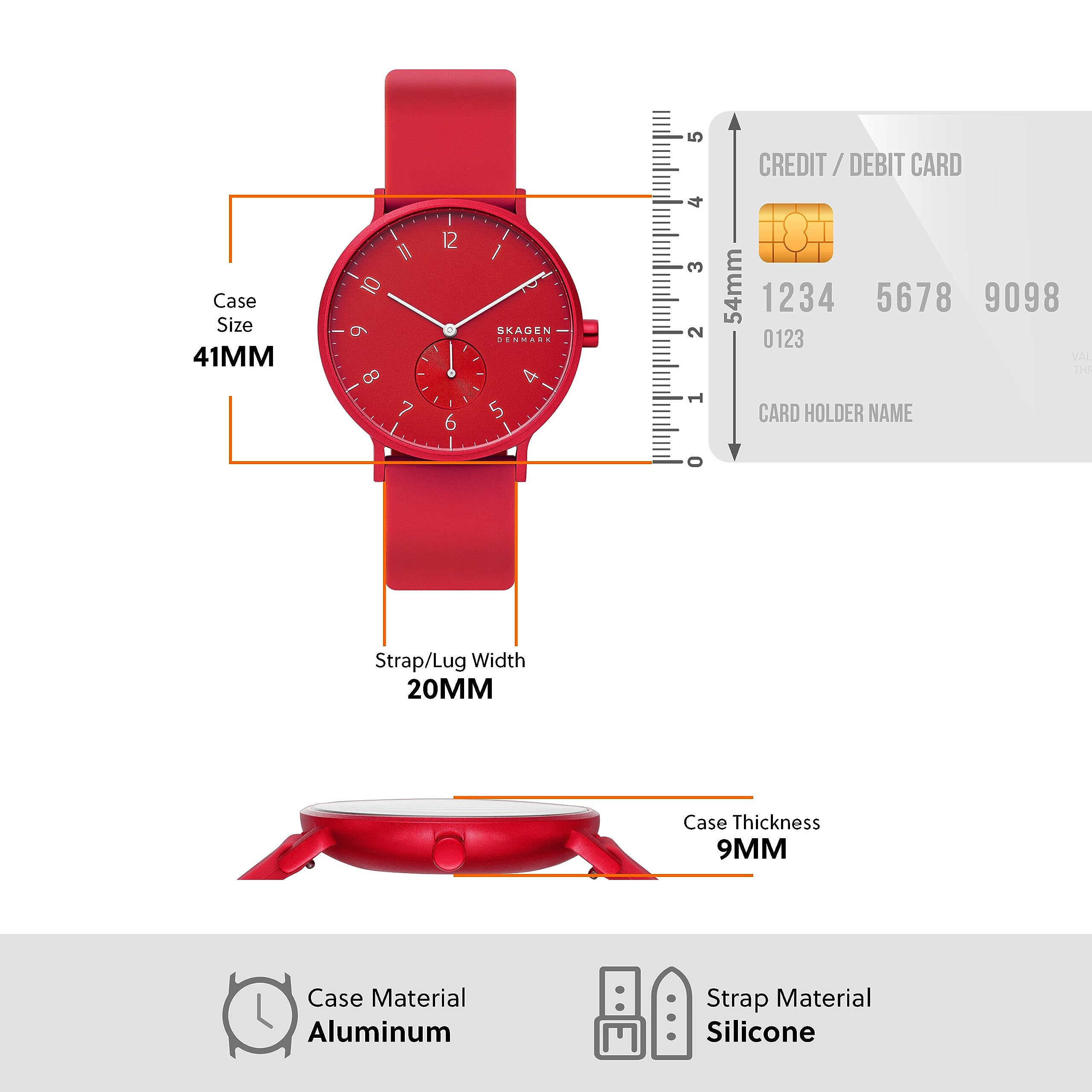 SKAGEN Watch AAREN SKW6512 Red - Picture 5 of 9