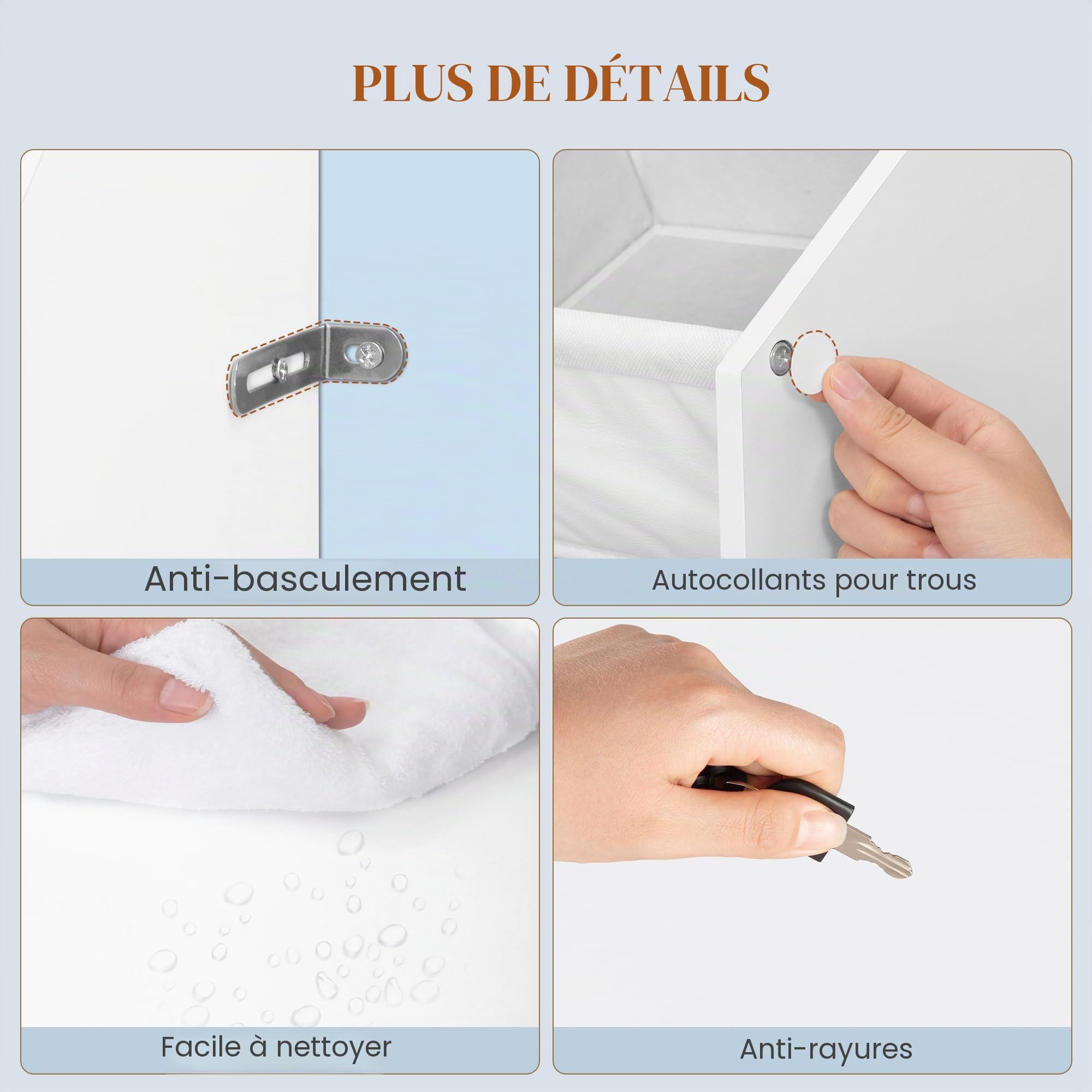 HEXCELEN Meuble Rangement Enfant, Bibliothèque Enfant, Étagère à Jouets 8 Boîtes en Non-tissé, pour Chambre d'enfant, Salons, Bureau, 30 x 130 x 100 cm, Blanc