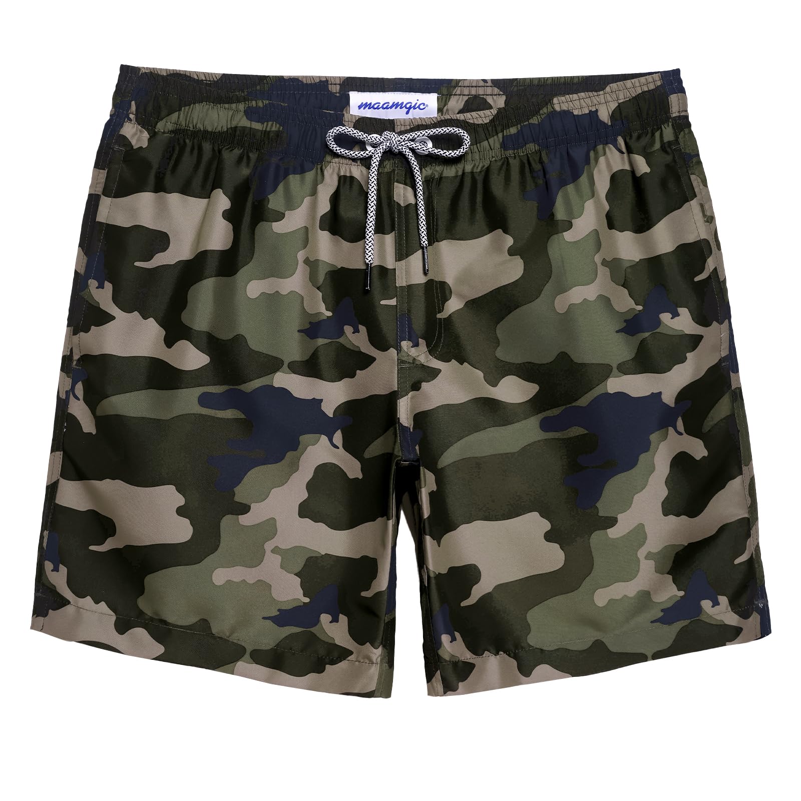 maamgic Mens Swim Trunks Quick Dry Mesh Linner with Pockets 7" Beach Shorts