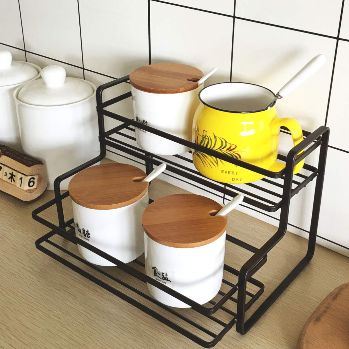 Cabilock Étagère De Rangement Gain De Place Porte-épices Organisateur De Petits Objets Pour Cuisine Étagère Pour Ustensiles De Rangement