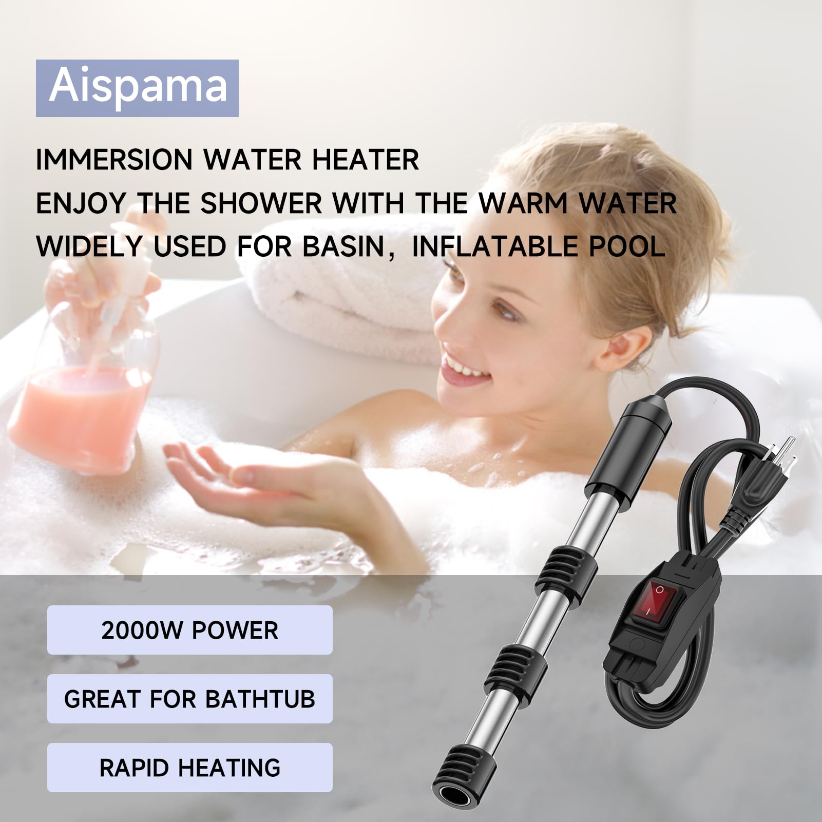 Immersion Water Heater AISPAMA – Portable Submersible Heater For