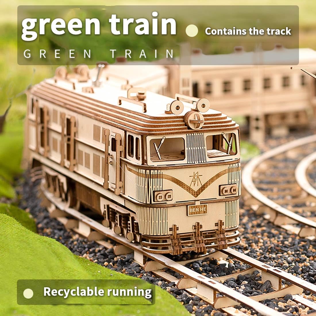 3D Holz Puzzle Zug Modellbausatz, Mechanische Eisenbahn Mit Motorantrieb Und Getriebesystem, 1460 Teile Hobby Dekoration Für Erwachsene Hobbyisten(Dynamischer Basisbausatz)