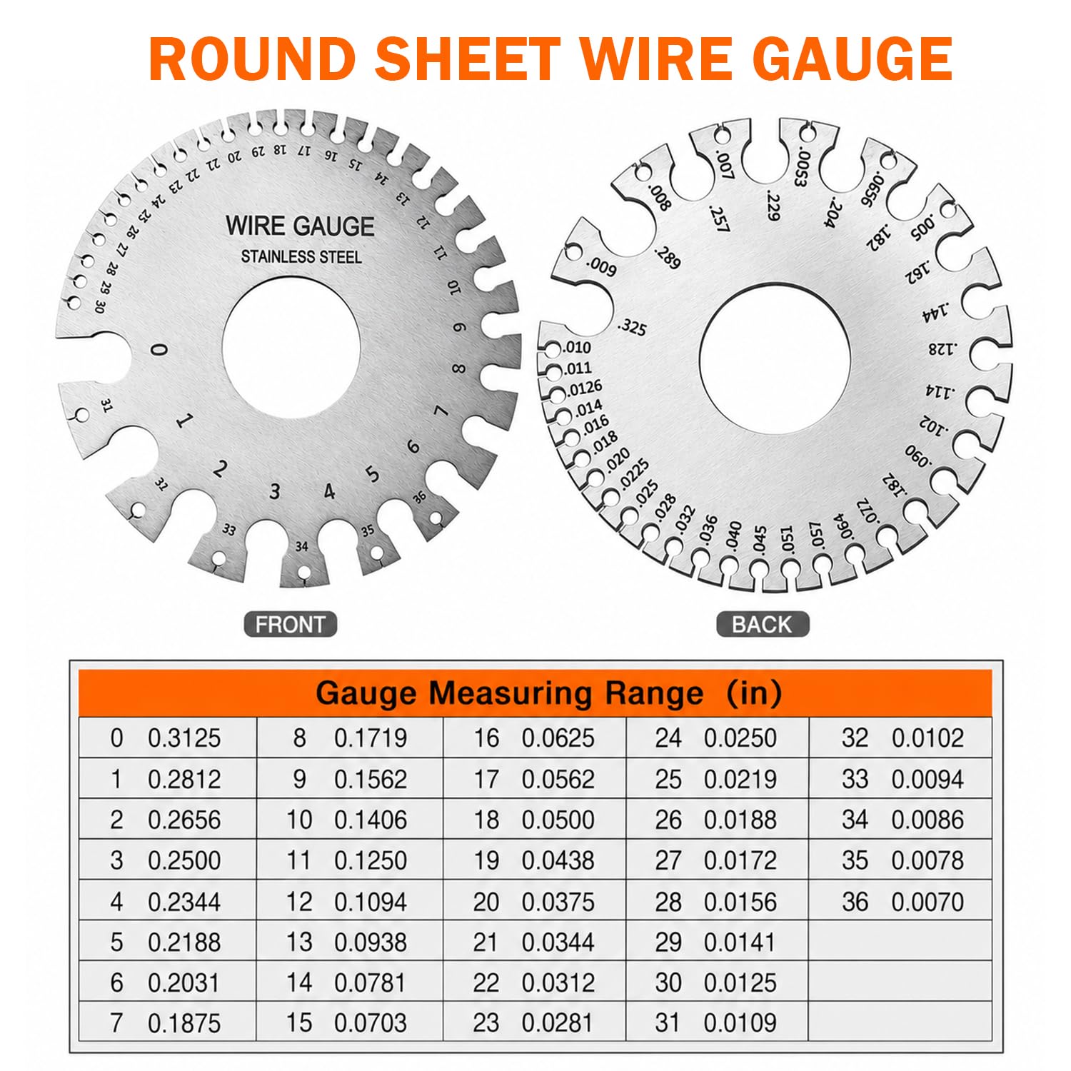 Stainless Steel Wire Gauges - Measure Thickness & Weld -4 Stainless Steel Wire Gauges - Measure Thickness & Weld -4