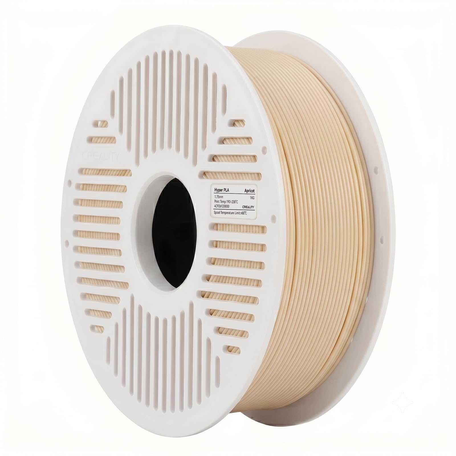 Creality Hyper PLA Filament RFID 1.75mm with Reusable Spool 1KG, High Speed Up to 600mm/s, Apricot, 1-Pack