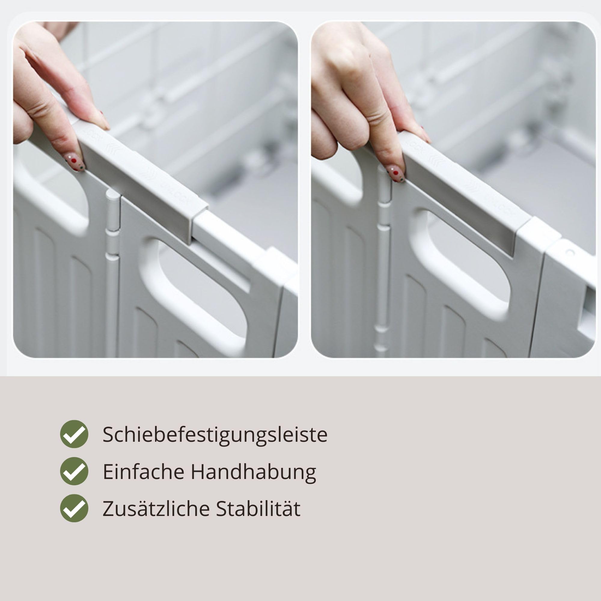 36L Schnell Faltbarer Einkaufstrolley mit Deckel, 2 Rollen, Hartschale, Verstellbarer Teleskopgriff, Ziehwagen für Einkauf, Markt & Camping, Stabil, Leicht, Montagefrei - Grau