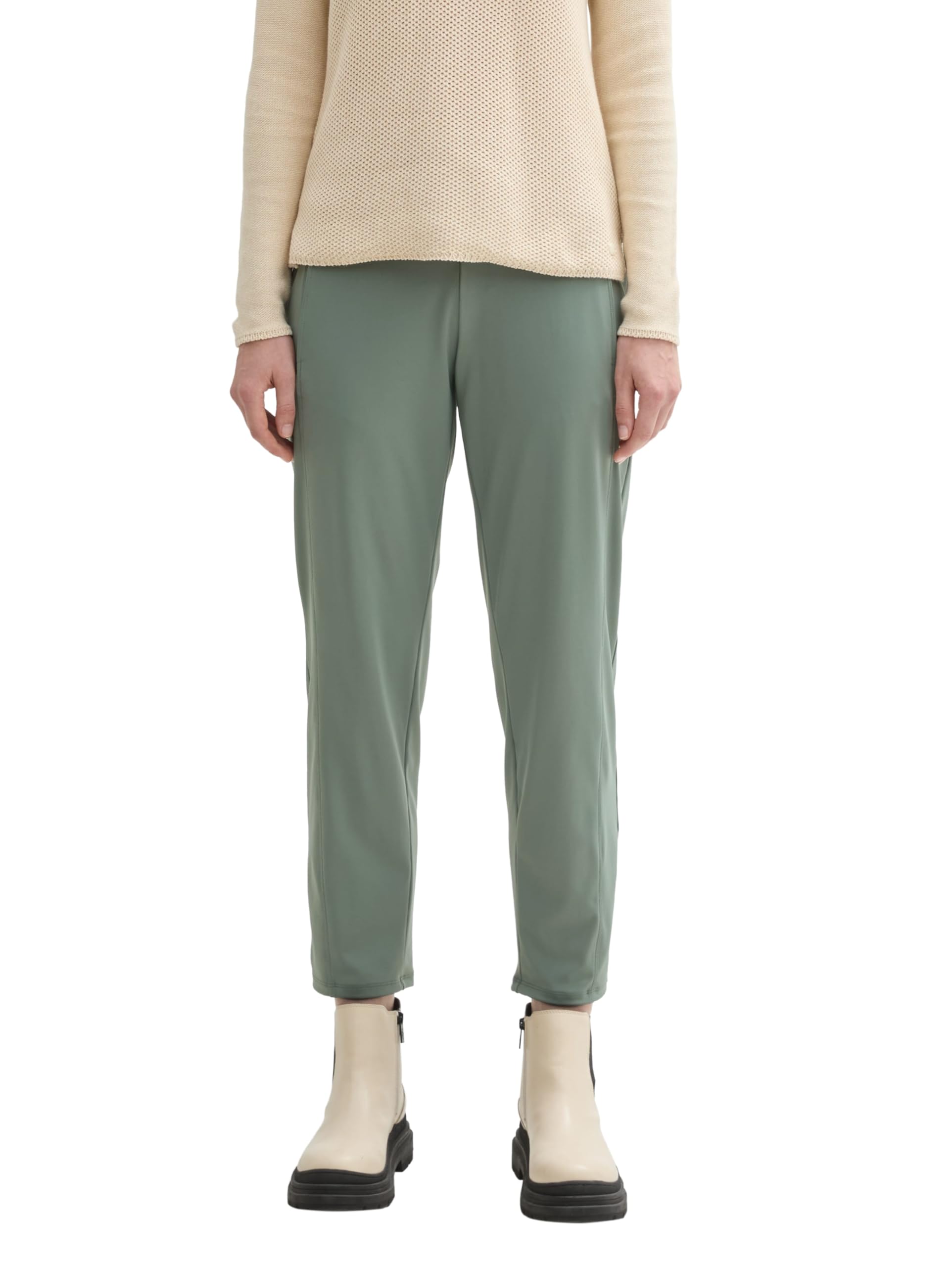 TOM TAILOR Women's 1044271 Trouser, 13182 Pale Bark Green, 38W x 28L
