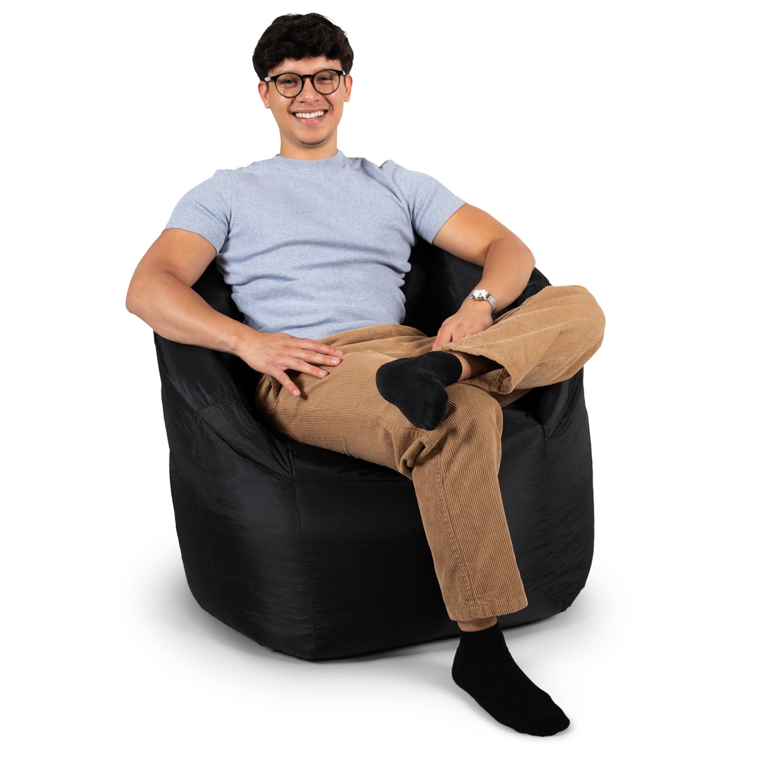 Big Joe Milano Beanbag Chair Stretch Limo Black Smartmax