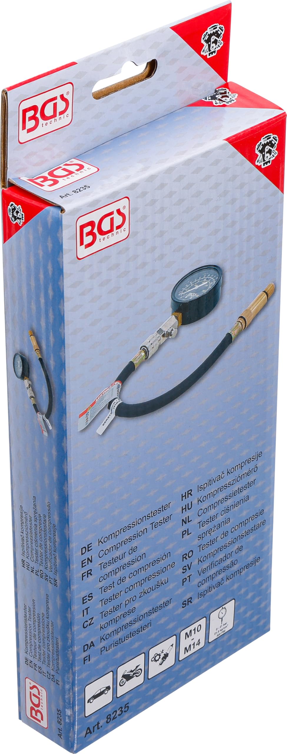 BGS 8235 | Tester ciśnienia sprężania | M10 + M14