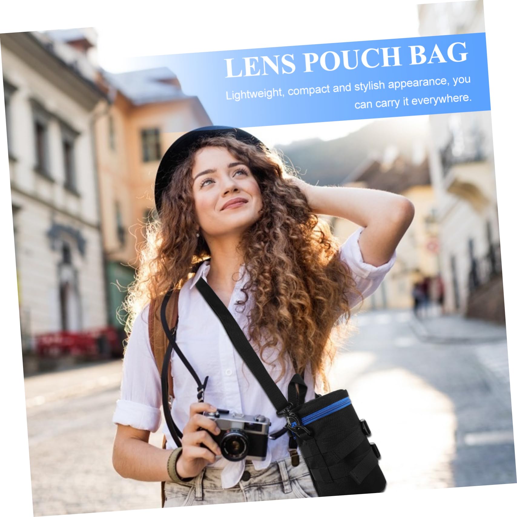 Borsa Protettiva Antiurto per Obiettivo Fotocamera Dslr e Portatile, Custodia in Poliestere Resistente All’acqua Cerniera Scorrevole, per Fotografi e Accessori da Viaggio