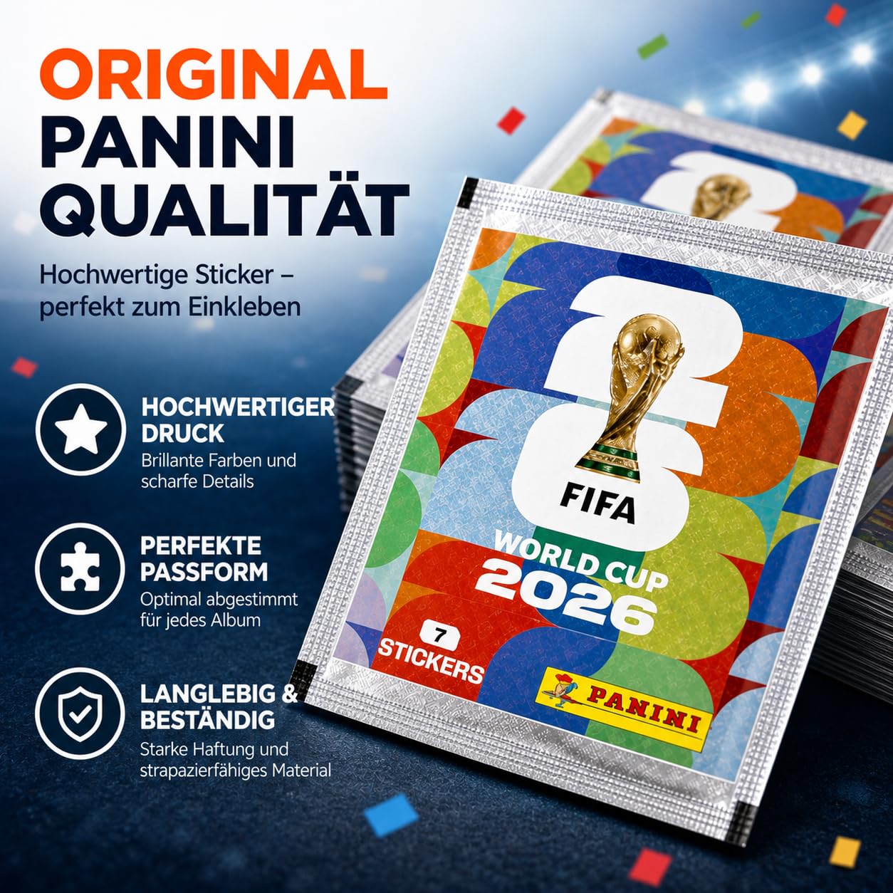Set de iniciación XXL Fan Mundial 2026 – Pegatinas originales de Panini, 1 plan de juego (50 bolsas/350 pegatinas individuales) — view 5