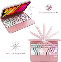 Vista 8 de FUWANG Funda con teclado y panel táctil para iPad mini 7 A17 Pro 2024 y Mini 6ª Generación 2021 de 8.3 pulgadas - Teclado retroiluminado de 7