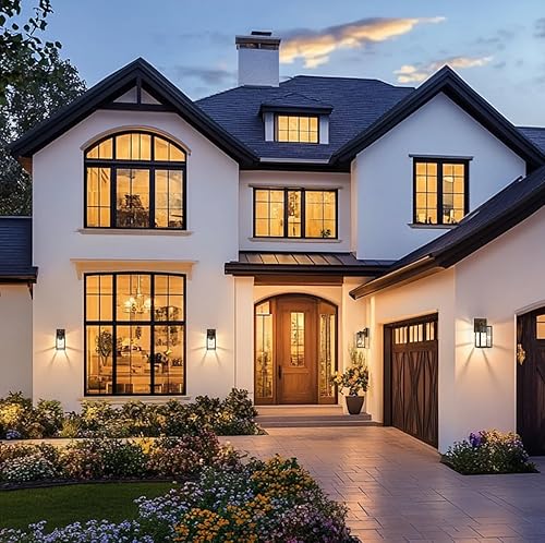 Miniatura 20 de PARTPHONER Lámparas para exteriores del atardecer al amanecer, paquete de 2 luces con sensor de porche, lámpara de iluminación impermeable