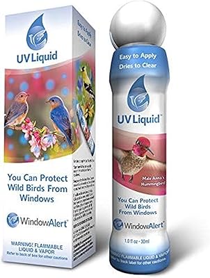 WindowAlert UV Liquid Marker | Anti-Collision Bird Deterrent to Prevent Bird Strikes on Windows and Glass Doors | Protect Wild Birds Around Homes and Buildings
