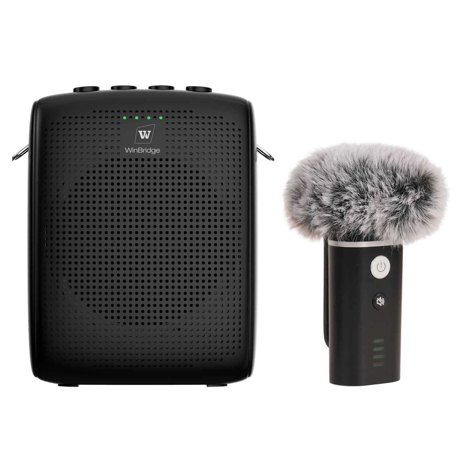 WinBridge WB006 Upgraded Wireless Voice Amplifier - Bluetooth Microphone for with Speaker, Windproof Foam Compact and Portable, Clip-on Microphone, Mini Megaphone for Teacher Presenters, Travel Guides