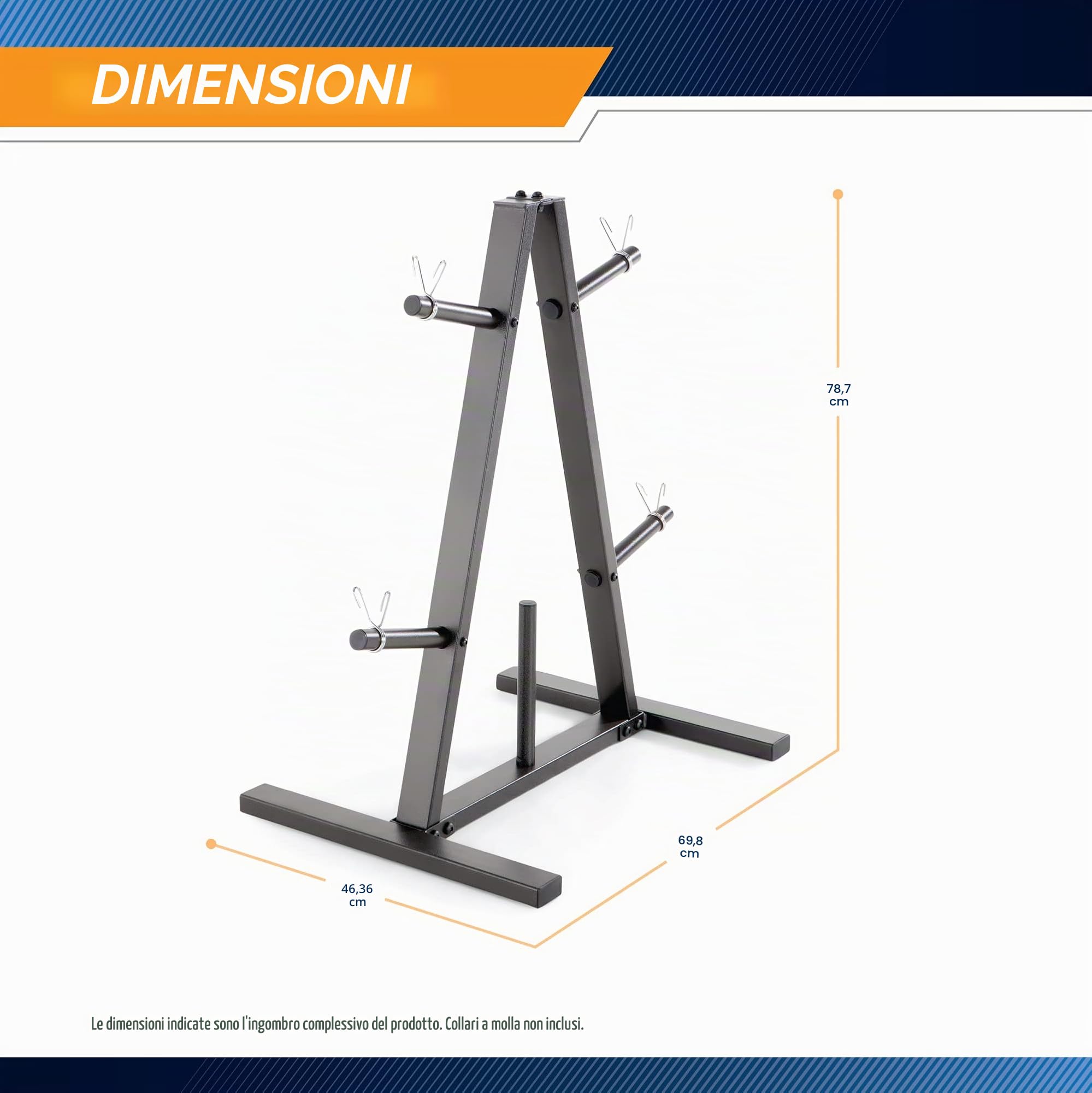 Marcy Albero per pesi standard per piastre da 2,5 cm per palestra domestica, capacità massima 300 libbre PT-5733