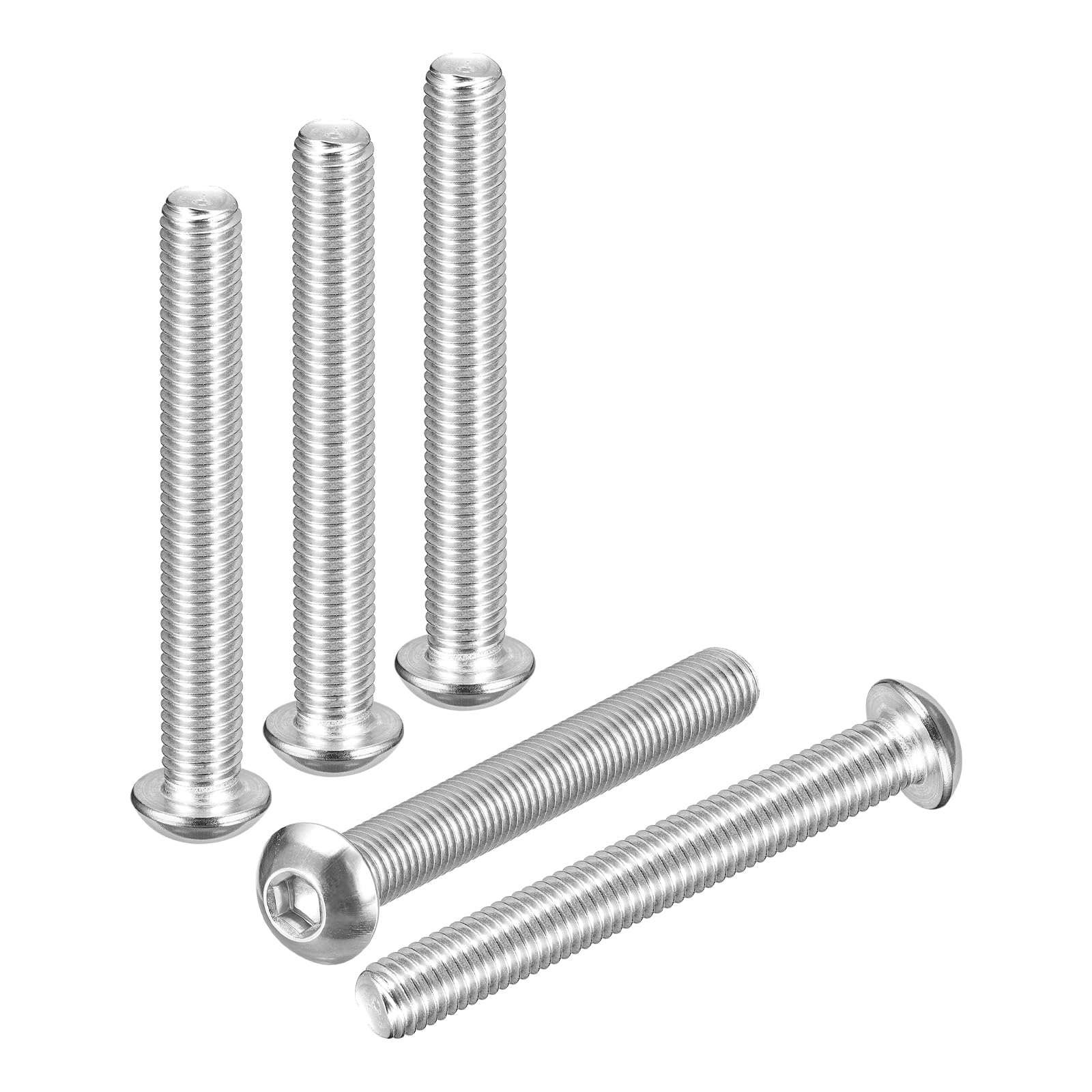DTGN M10-1.5x90mm Button Head Socket Cap Screws - 8Pack - Good for Road Bicycle, Mountain Bike, Auto, Motorcycle - 304 Stainless Steel Whitewashed - Hex Socket Drive Fasteners โ image 1