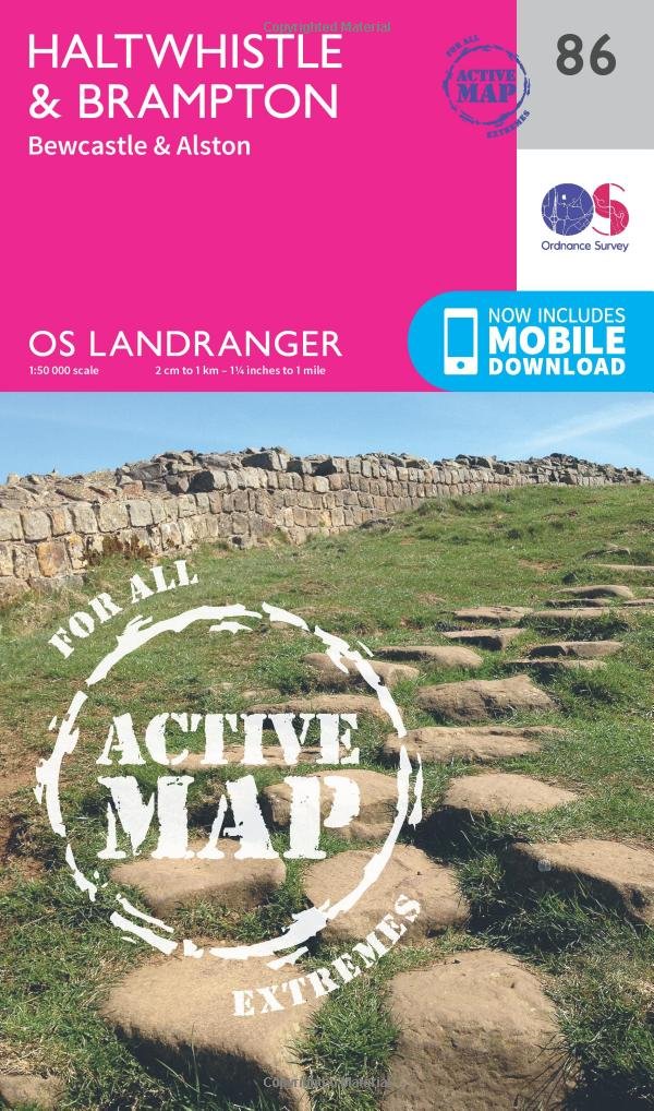 Haltwhistle & Brampton Map | Weatherproof | Bewcastle & Alston | Ordnance Survey | OS Landranger Active Map 86 | England | Walks | Cycling | Days Out | Maps | Adventure: 086