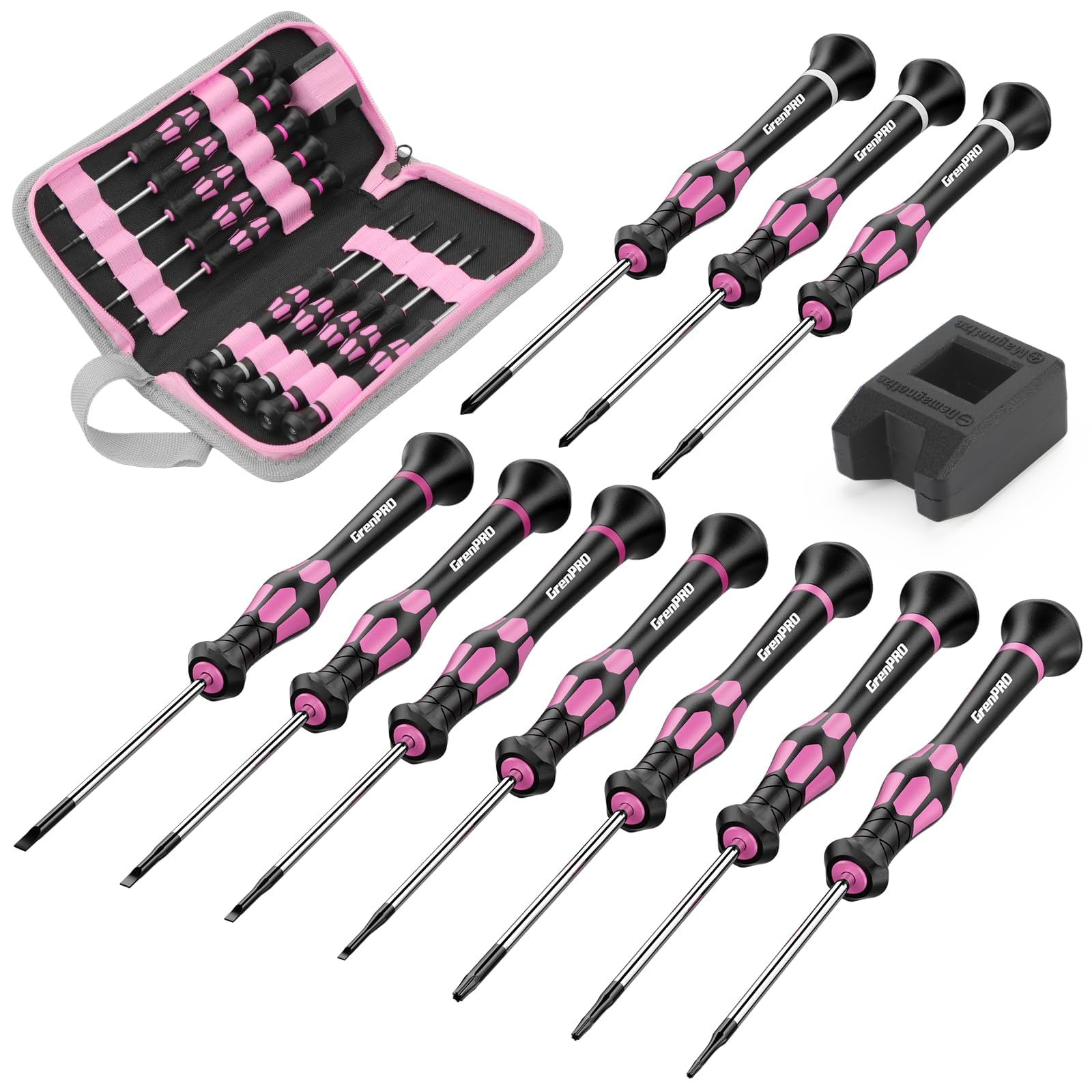 GRENPRO 10-Piece Precision Screwdriver Set, Magnetic Small Screwdrivers with Phillips, Sl…