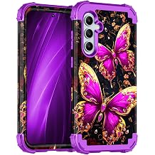 Miqala for Galaxy S26 FE Case,Glow in The Dark Three Layer,Blue Butterfly