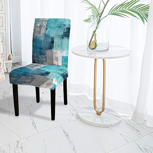 Miniatura 3 de CAPSCEOLL Juego de 4 fundas para sillas de comedor, color turquesa, turquesa, turquesa, turquesa, turquesa, verde azulado, fundas de asiento Parson
