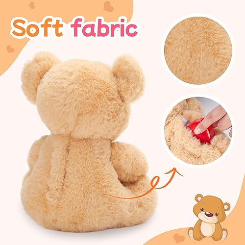 Miniatura 4 de CozyWorld Oso de peluche grabable de 10 pulgadas con texto en inglés "Love You Mom" con voz y dulces mensajes, juguete de peluche suave para