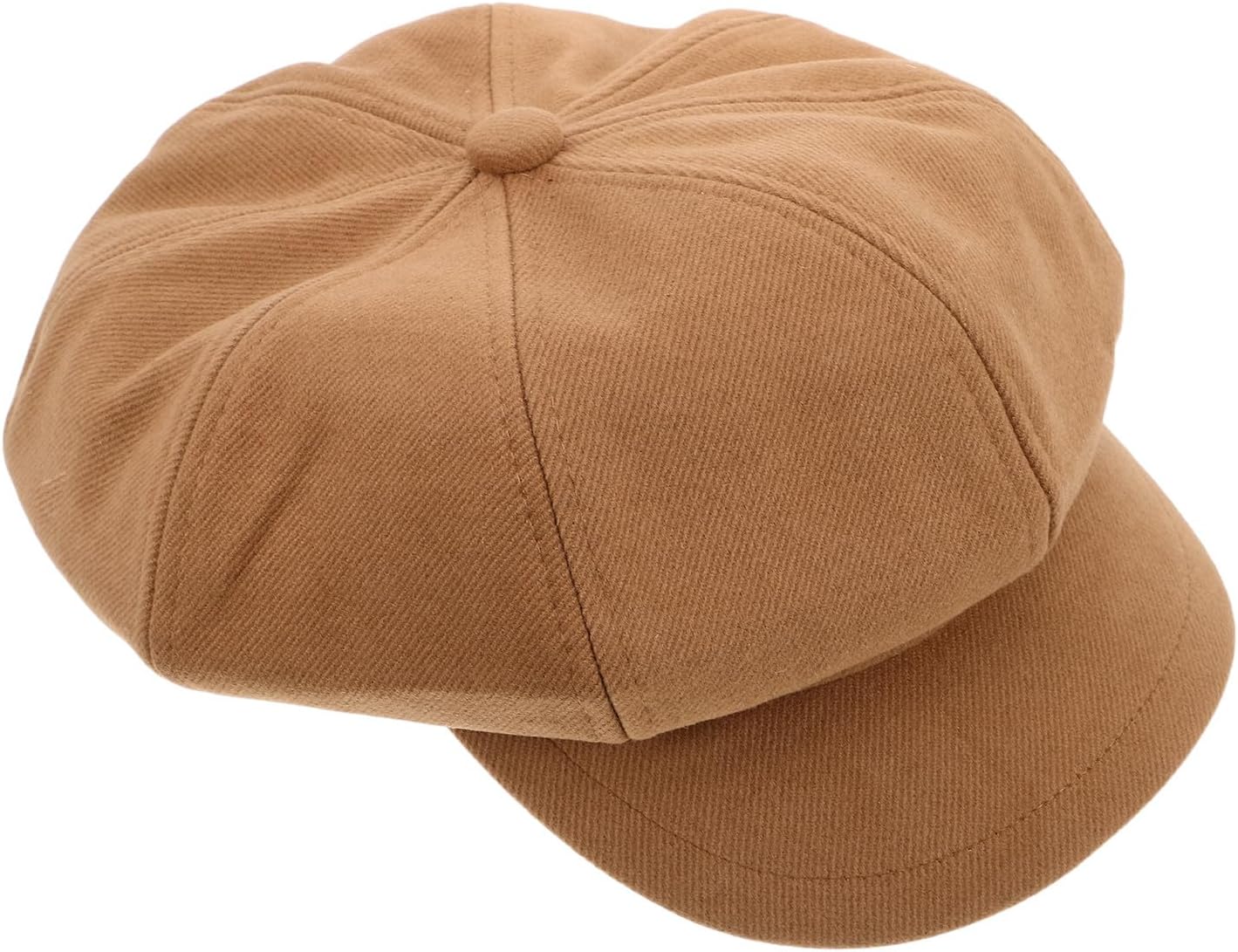 Beret Versatile Fit Comfortable with Polyester Cotton for Material Vintage in Octagonal Cap Coffee Color Accessory Autumn Winter Women and Casual Wear