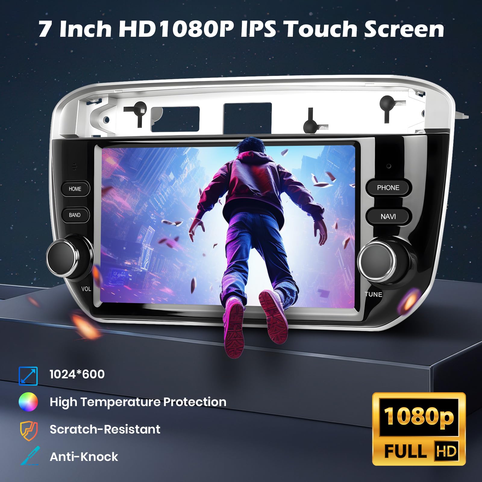 Hikity 4G+64G Android 15 Radio Coche Fiat Punto 2012-2016 7" CarPlay